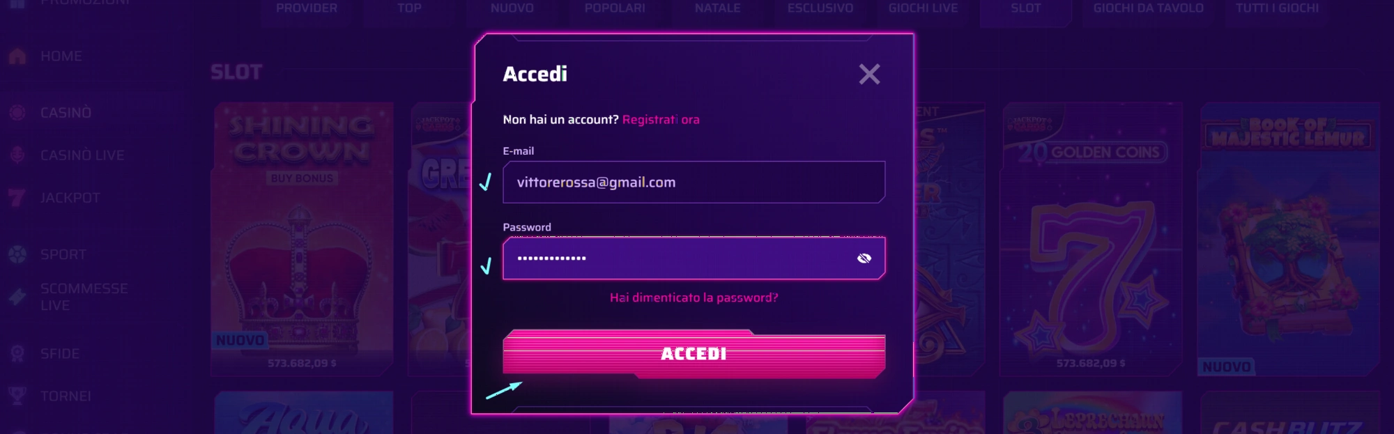 Roby Casino Login e Registrazione